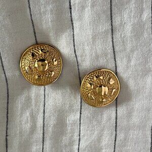vintage round dior costume clip on earrings